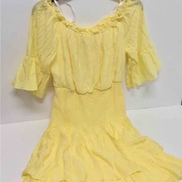 NWT Fit and Flare On/Off Shoulder Flare 3/4 Sleeve Smocked Waist Tiered Dress - Picture 2 of 9